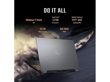 ASUS TUF GAMING F16, PANTALLA FHD+ 144HZ, INTEL CORE 5, RTX 4050, 8GB RAM, 512GB SSD - 3