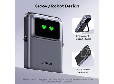 UGREEN UNO - CARGADOR PORTÁTIL MAGNÉTICO CON CARGA INALÁMBRICA Y CABLE PARA DISPOSITIVOS IPHONE Y USB-C - 5