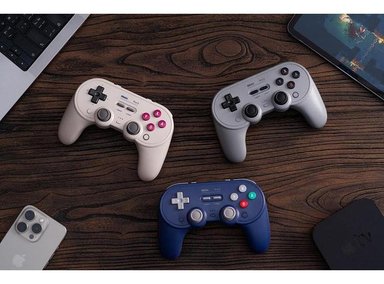 8BITDO PRO 3 CONTROLLER CON BASE DE CARGA Y BOTONES INTERCAMBIABLES PARA SWITCH, WINDOWS, APPLE Y ANDROID - 8