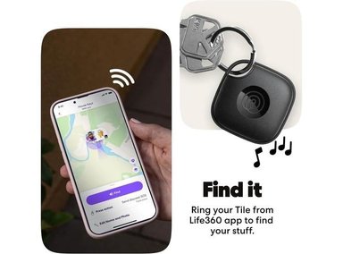 TILE MATE LIFE360, RASTREADOR BLUETOOTH Y BUSCADOR DE TELÉFONOS, COMPATIBLE CON IOS Y ANDROID, PAQUETE DE 4 - 3
