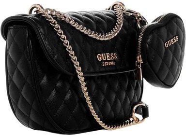BOLSA CROSSBODY GUESS ATABEY CON SOLAPA, DETALLES DORADOS Y DIJE REMOVIBLE - 2