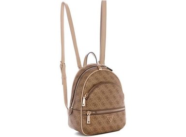 MOCHILA GUESS MANHATTAN II CASUAL, LOGOTIPO LATTE CON CORREAS AJUSTABLES Y MÚLTIPLES BOLSILLOS DORADOS - 4