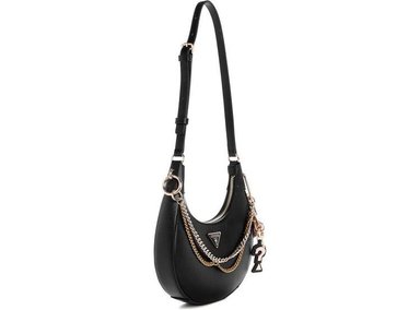 ELEGANTE BOLSO DE HOMBRO GUESS DAVINA EN ECO CUERO PU CON DISEÑO LISO Y HERRAJES DORADOS BRILLANTES - 3