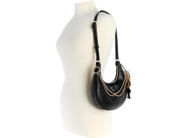 ELEGANTE BOLSO DE HOMBRO GUESS DAVINA EN ECO CUERO PU CON DISEÑO LISO Y HERRAJES DORADOS BRILLANTES - 5