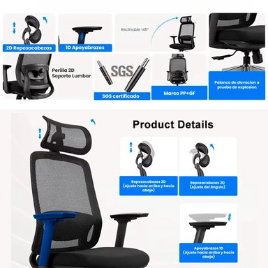 SILLA DE OFICINA EJECUTIVA HAVEN LUX ERGONOMICA - 4