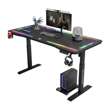 ESCRITORIO GAMER ELECTRICO HAVEN Y09 PRO VIDIRIO TEMPLADO - 1