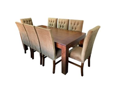 JUEGO COMEDOR MOBILIARI 8 SILLAS NOGAL MP GFRIEND - 1