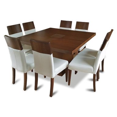 JUEGO COMEDOR MOBILIARI 8 SILLAS NOGAL MP PATRICIA - 1
