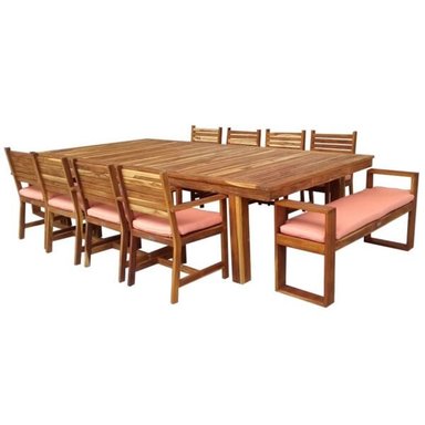 COMEDOR MOBILIARI SKARNER 8 SILLAS NATURAL MP Y 2 BANQUETAS - 1