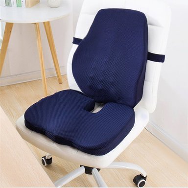 COJÍN PERUMASSAGE Y RESPALDAR VISCOELÁSTICO CON GEL SILLA O AUTO 48 X 40 CM - 2