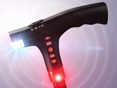 BASTÓN PERUMASSAGE SMART INTELIGENTE AJUSTABLE DE ALUMINIO CON LUZ LED, LINTERNA, ALARMA Y RADIO - 3