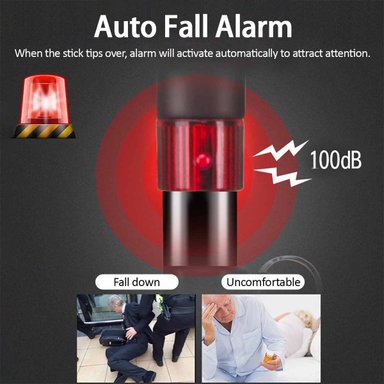 BASTÓN PERUMASSAGE SMART INTELIGENTE AJUSTABLE DE ALUMINIO CON LUZ LED, LINTERNA, ALARMA Y RADIO - 4