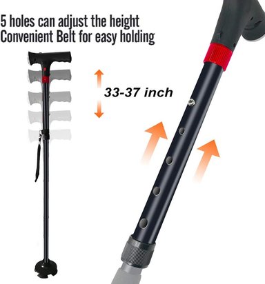 BASTÓN PERUMASSAGE PLEGABLE CON LINTERNA Y ALARMA - 3