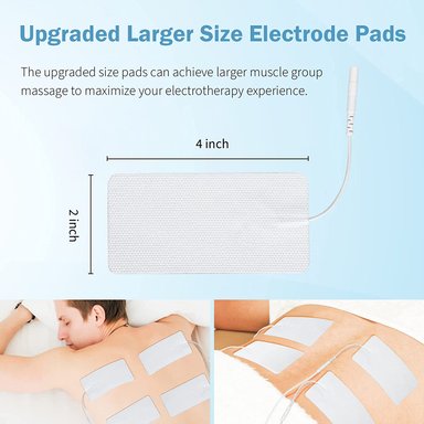 ELECTRODO FACIAL PERUMASSAGE SET DE 8 ALMOHADILLAS GRANDES DE REPUESTO DE 2 X 4 PULGADAS - 6
