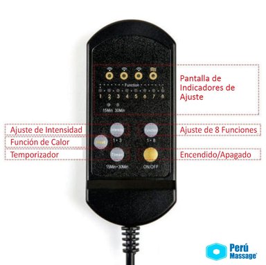 MASAJEADOR PERUMASSAGE CORPORAL TIPO SILLA 8 FUNCIONES DISTINTAS CALENTADOR - 4