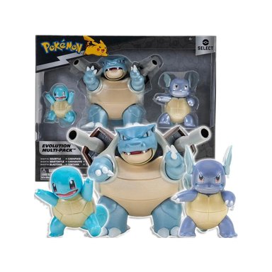 FIGURA JAZWARES POKEMON SELECT SQUIRTLE WARTOTLE BLASTOISE - 1