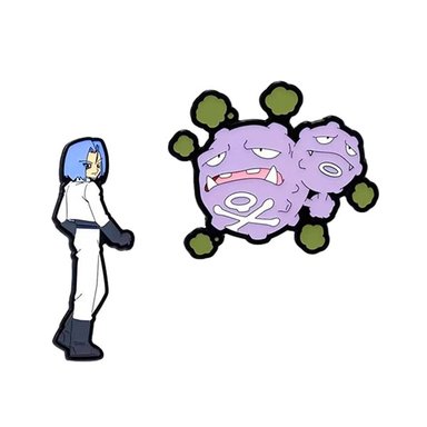 PIN SET BIOWORLD POKEMON TEAM ROCKET JAMES AND WEEZING ENAMEL - 1