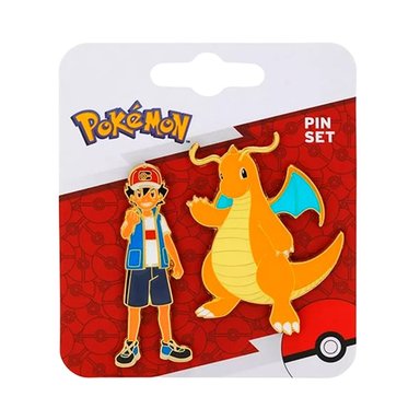PIN SET BIOWORLD POKEMON ASH Y DRAGONITE ENAMEL - 2