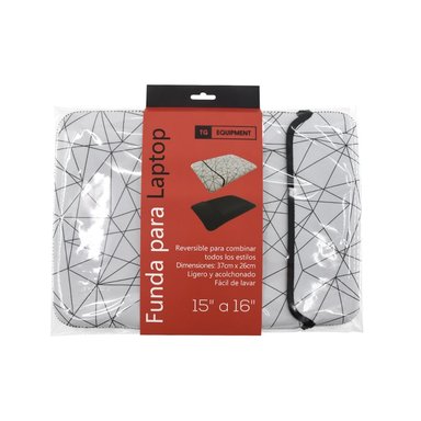 FUNDA TG EQUIPMENT LAPTOP REVERSIBLE HASTA 16” CON DISEÑO BLANCO NEGRO - 2