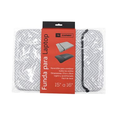 FUNDA TG EQUIPMENT LAPTOP REVERSIBLE HASTA 16” CON DISEÑO BLANCO GRIS - 2