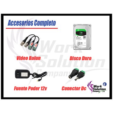 KIT 2 CÁMARA SEGURIDAD HIKVISION 720P + DISCO DURO COMPLETO 1 TB - 5