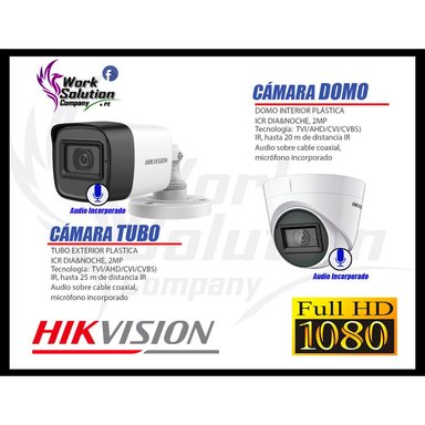 KIT 2 CÁMARA SEGURIDAD HIKVISION FULL HD 2 AUDIO INCORPORADO LITE 1 TB - 4