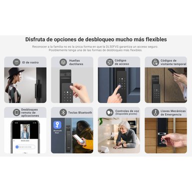 CERRADURA INTELIGENTE EZVIZ DL50FVS RECONOCIMIENTO FACIAL MÚLTIPLE MÉTODO DE DESBLOQUEO PANTALLA - 4