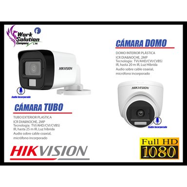 CÁMARA SEGURIDAD HIKVISION KIT 4 FULL HD AUDIO INCORPORADO DISCO 1TB HDMI 3M - 4