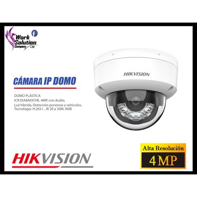 KIT 6 CÁMARA SEGURIDAD HIKVISION IP POE 4MP DOMO AUDIO ANTIVANDÁLICO DISCO 1TB - 4