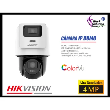 KIT 8 CÁMARA SEGURIDAD HIKVISION IP POE 4MP COLORVU 1 CÁMARA PTZ DETECCIÓN PERSONA 1TB - 5