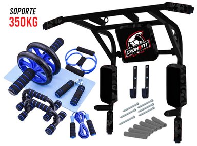 BARRA MULTIFUNCIONAL CROM FIT 15 EN 1 PARALELAS FONDO + KIT 6 EN 1 - 2