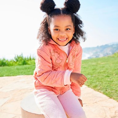 CASACA NIÑA DISNEY STORE ROSADO MICKEY Y MINNIE MOUSE ACOLCHADA - 3