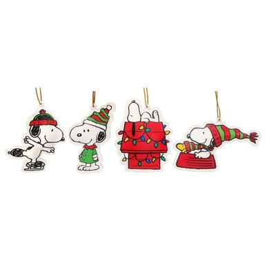 SET DE ADORNO ARBOL NAVIDAD SNOOPY X4 UNDS 12CM - 3