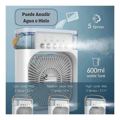 VENTILADOR DE MESA MILLENNIAL IMPORT + HUMIFICADOR ENFRIADOR AIRE ACONDICIONADO 3EN 1 - 4