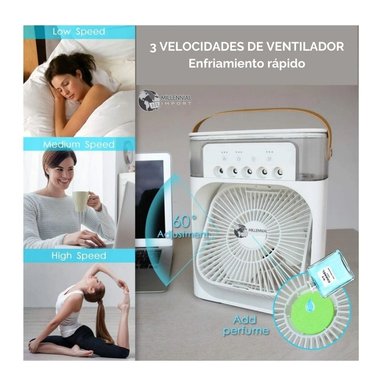 VENTILADOR DE MESA PORTATIL MILLENNIAL IMPORT HUMIFICADOR LUZ LED - 4