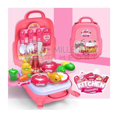 MOCHILA MALETIN DE ACCESORIOS DE COCINA PARA NIÑAS 4 EN 1 - 4