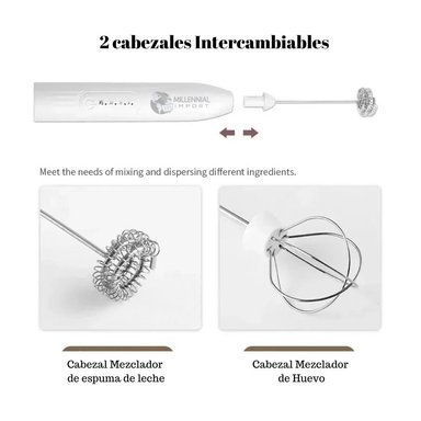 MINI BATIDORA MANO MILLENNIAL IMPORT ESPUMADORA ELECTRICA RECARGABLE PARA CAPUCHINO - 2