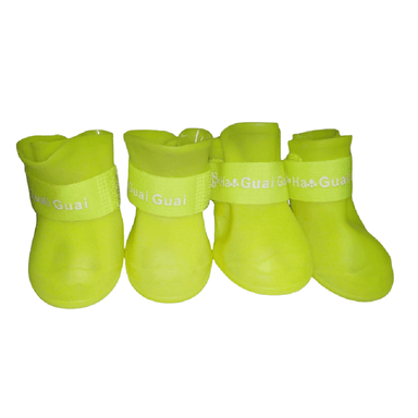 ZAPATOS SILICONA PERRO QUE PATAS PET SHOP AMARILLO TALLA XXL - 1