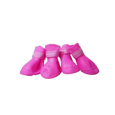 ZAPATOS SILICONA PERRO QUE PATAS PET SHOP ROSADO TALLA XXL - 1