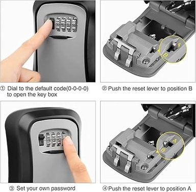CAJA FUERTE DE SEGURIDAD DE METAL GUARDA CON CLAVE NUMÉRICA - 5