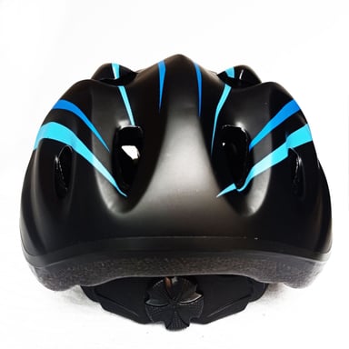 KIT CICLISMO BKS AZUL MARINO PROTECCIÓN NIÑO CASCO RODILLERA CODERA TALLA S - 2