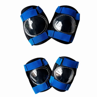 KIT CICLISMO BKS AZUL MARINO PROTECCIÓN NIÑO CASCO RODILLERA CODERA TALLA S - 3