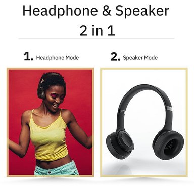 DOQAUS - AUDÍFONOS + PARLANTE 2 EN 1 BT 5.3 C/ESTUCHE VOGUE 9 - ROJO - 2