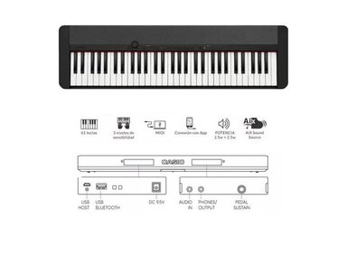 TECLADO CASIO CT-S1 PACK PIANO NEGRO - 2
