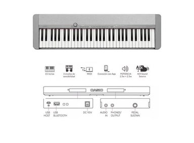 TECLADO CASIO CT-S1 PACK PIANO BLANCO - 2