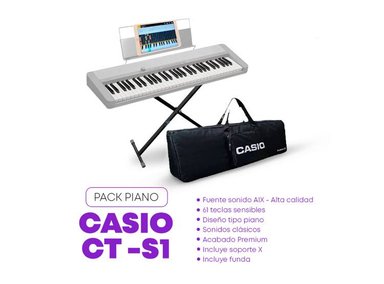 TECLADO CASIO CT-S1 PACK PIANO BLANCO - 3