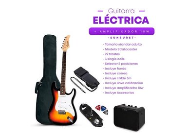 PACK ELÉCTRICO VOZZEX STRATO SUNBURST AMPLIFICADOR JOYO 10W - 2