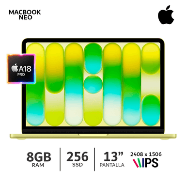 APPLE MACBOOK NEO 13' A18 PRO, 8GB RAM, 256GB SSD, CITRUS - 1