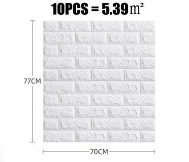 PAPEL TAPIZ LADRILLO EN ALTO RELIEVE 3D DE CALIDAD 10 PIEZAS - 2