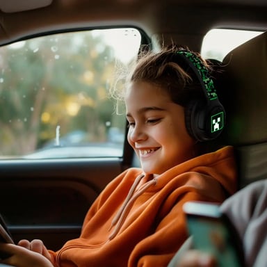 AUDIFONOS BLUETOOTH MINECRAFT CON LUCES LED RGB - 2